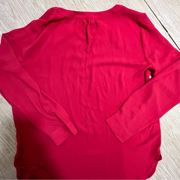 LOFT Long Sleeve Red Blouse Sz M - Picture 2 of 5